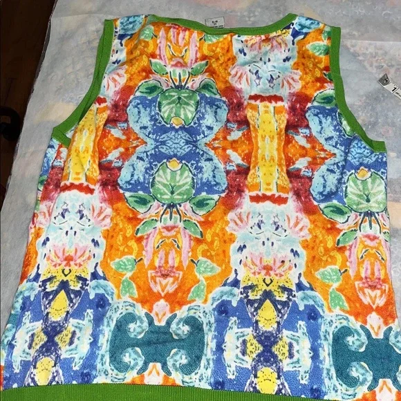Peter Nygard Multicolor Patterned Tank Top size Medium summer party tank - Picture 7 of 7